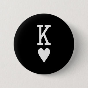 Badge Rond 5 Cm Roi De Coeur Et Reine De Coeur Couple Correspondan
