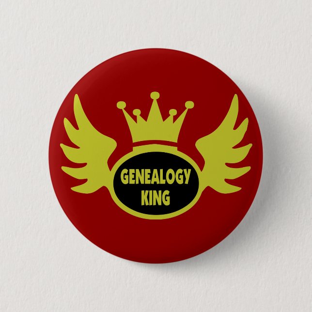 Badge Rond 5 Cm Roi de généalogie (Devant)