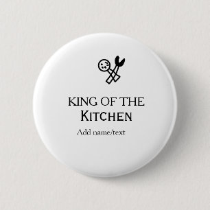 Badge Rond 5 Cm Roi de la cuisine chef cuisine ajouter nom couronn