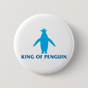 Badge Rond 5 Cm Roi de Pingouin