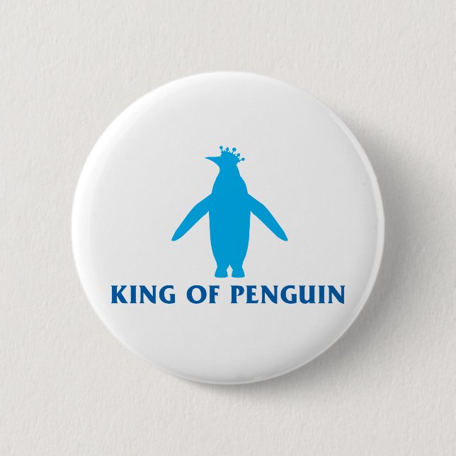 Badge Rond 5 Cm Roi de Pingouin (Devant)