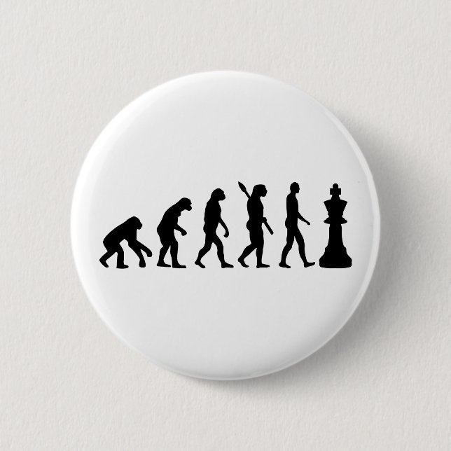 Badge Rond 5 Cm Roi d'échecs d'évolution (Devant)