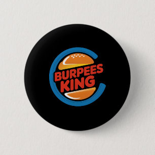 Badge Rond 5 Cm Roi des burpees Cardio Gymnastique Culturisme Amat