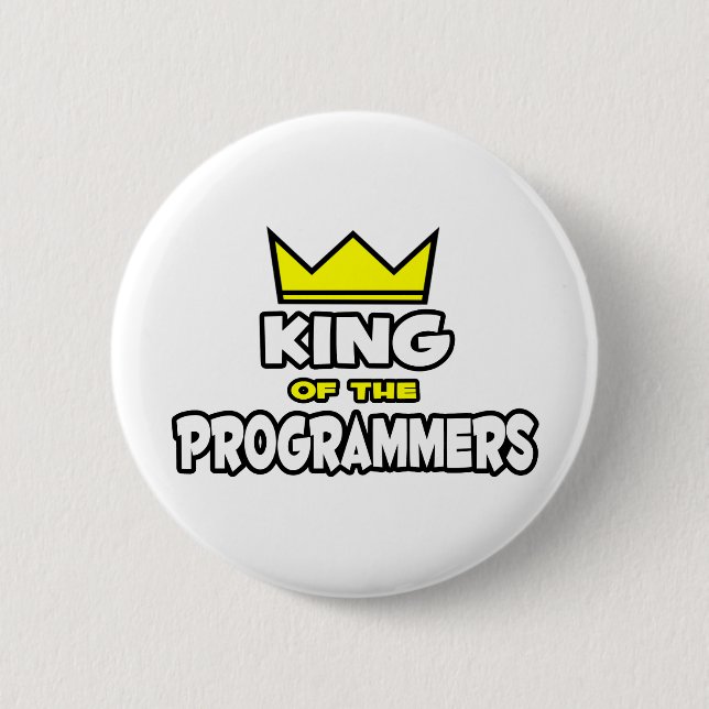 Badge Rond 5 Cm Roi des programmeurs (Devant)