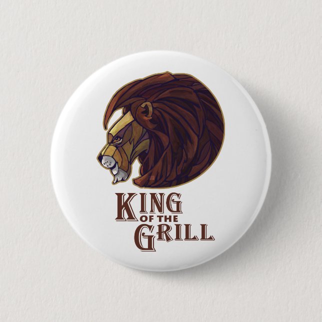 Badge Rond 5 Cm Roi du Grill (Devant)