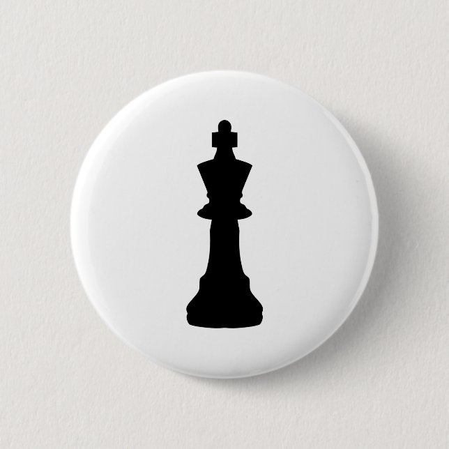 Badge Rond 5 Cm Roi noir d'échecs (Devant)