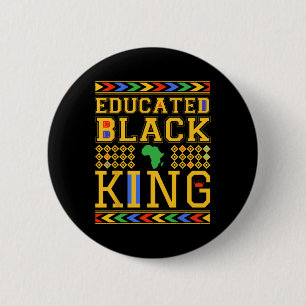 Badge Rond 5 Cm Roi Noir instruit Histoire noire des Dashiki Afric
