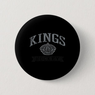 Badge Rond 5 Cm Rois de Los Angeles Vintage Hockey Blanc Officiell