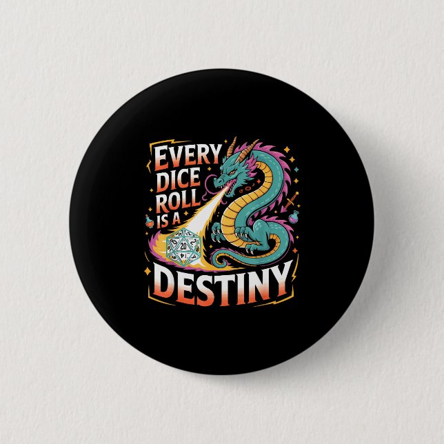 Badge Rond 5 Cm Role Playing Gamer Rpg Master D20 Tabletop Funny R (Devant)