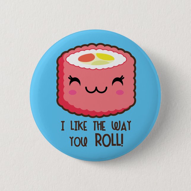 Badge Rond 5 Cm Roll de Sushi Emoji (Devant)