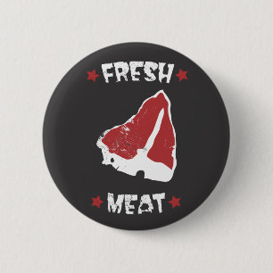 Badge Rond 5 Cm Roller Derby - Viande fraîche