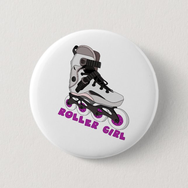 Badge Rond 5 Cm Roller Girl (Devant)