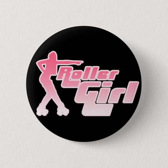 Badge Rond 5 Cm Roller Girl 80s (Devant)