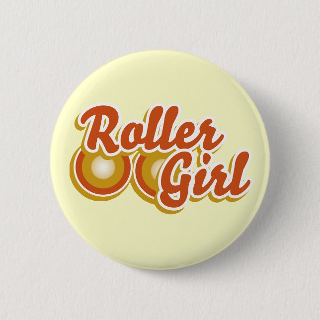 Badge Rond 5 Cm Roller Girl dans le Derby (Devant)