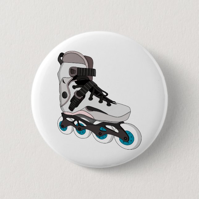 Badge Rond 5 Cm Rollerblades Rollerskates Inline Patins Art (Devant)