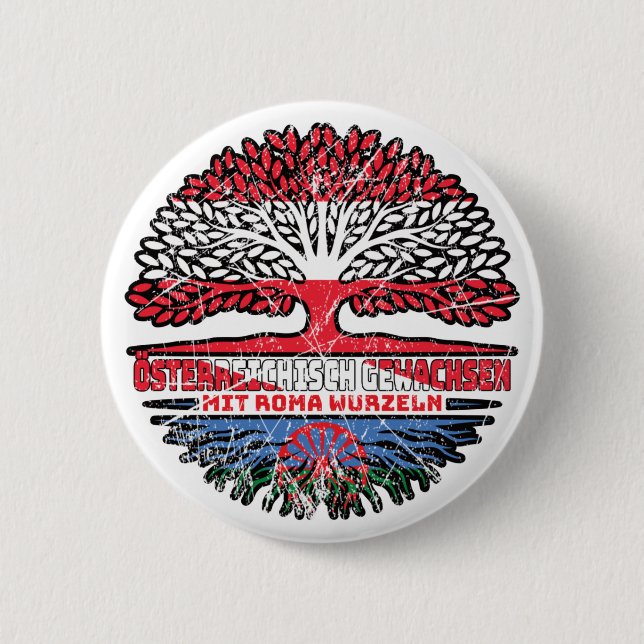 Badge Rond 5 Cm Rom Romani Arbre autrichien (Devant)