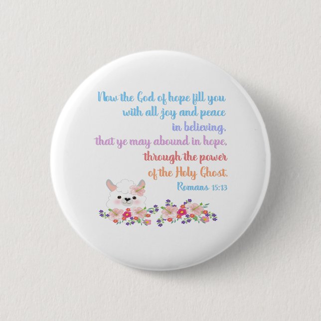 Badge Rond 5 Cm Romans 15 Bible Verse Design (Devant)