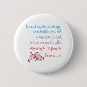 Badge Rond 5 Cm Romans 8 Verset Bible Design