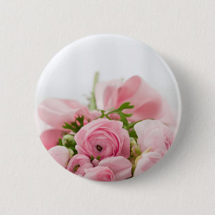 Badge Rond 5 Cm Romantique Mariage Love Soft Rose Flower Bouquet