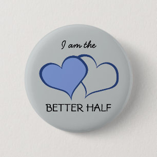 Badge Rond 5 Cm Romantique Sa MEILLEURE MOITIÉ HE+he (1 sur 2)