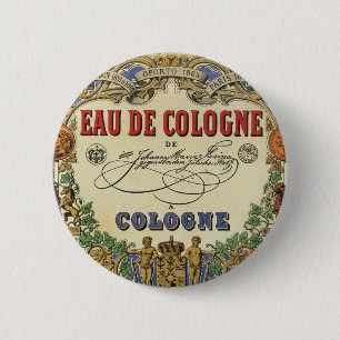 Badge Rond 5 Cm Romantique Vintage Parisien Étiquette de parfum.