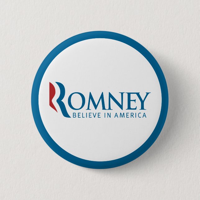 Badge Rond 5 Cm Romney croient au bouton de l'Amérique (Devant)