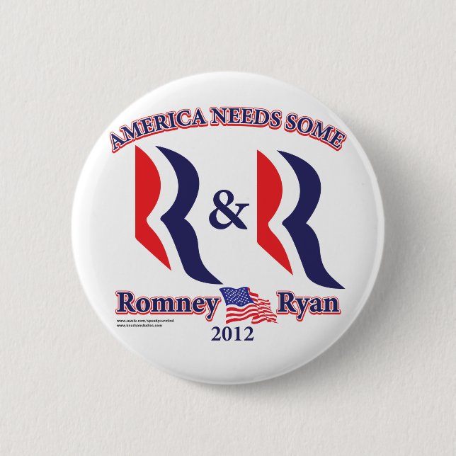 Badge Rond 5 Cm Romney et Ryan (Devant)