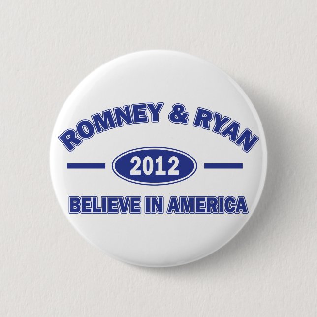 Badge Rond 5 Cm Romney Et Ryan 2012 (Devant)