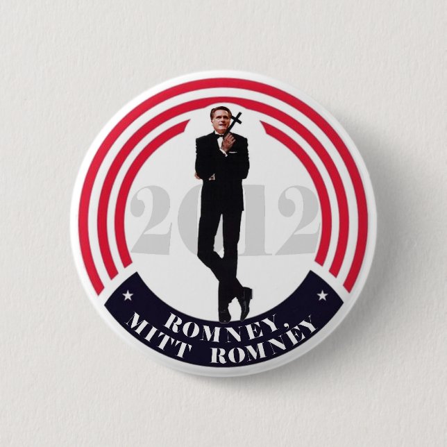 Badge Rond 5 Cm Romney, Mitt Romney (Devant)