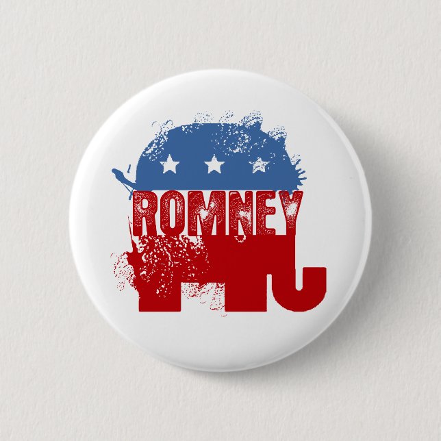 Badge Rond 5 Cm ROMNEY républicain (Devant)
