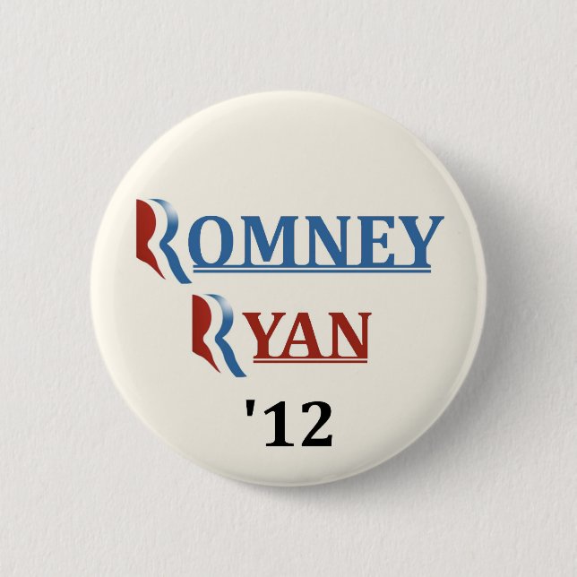 Badge Rond 5 Cm Romney Ryan 12 (Devant)