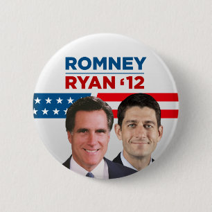 Badge Rond 5 Cm Romney Ryan 2012