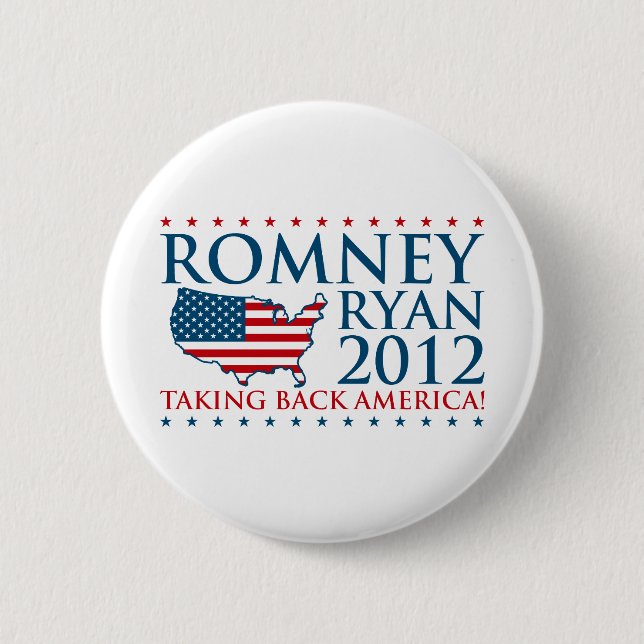 Badge Rond 5 Cm Romney Ryan 2012 (Devant)