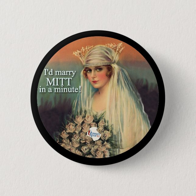 Badge Rond 5 Cm Romney Ryan 2012/je marierais le gant dans une (Devant)
