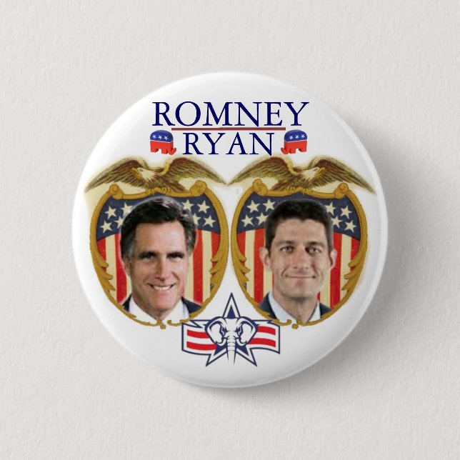 Badge Rond 5 Cm Romney Ryan Jugate (Devant)