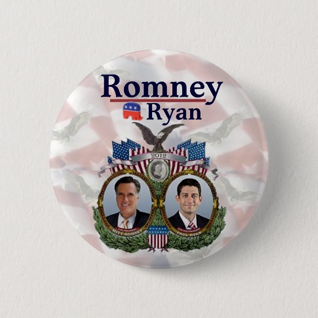 Badge Rond 5 Cm Romney Ryan Jugate 2012 (Devant)