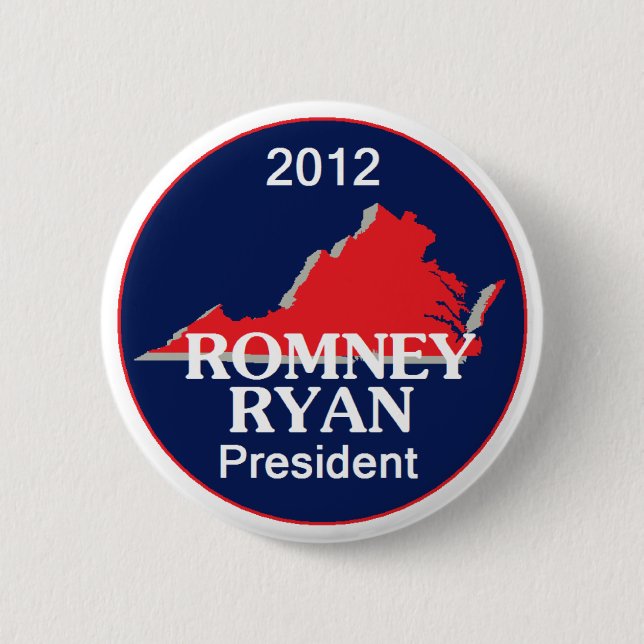 Badge Rond 5 Cm Romney Ryan la VIRGINIE (Devant)
