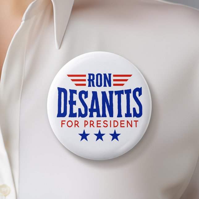 Badge Rond 5 Cm Ron DeSantis pour le président - Campagne (DeSantis Campaign Button - Great Rally button for the Next Election)