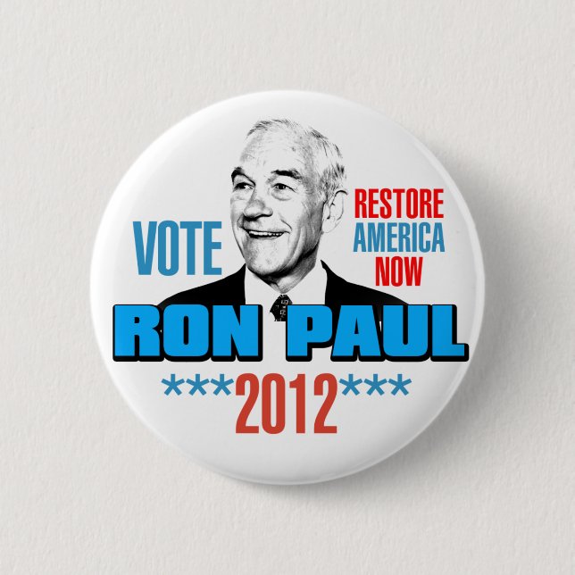 Badge Rond 5 Cm Ron Paul 2012 (Devant)