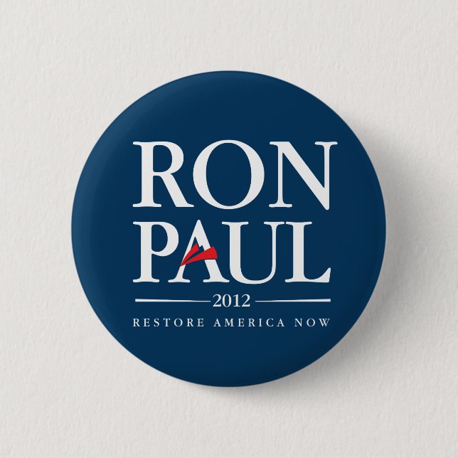 Badge Rond 5 Cm Ron Paul 2012 (bleu) (Devant)