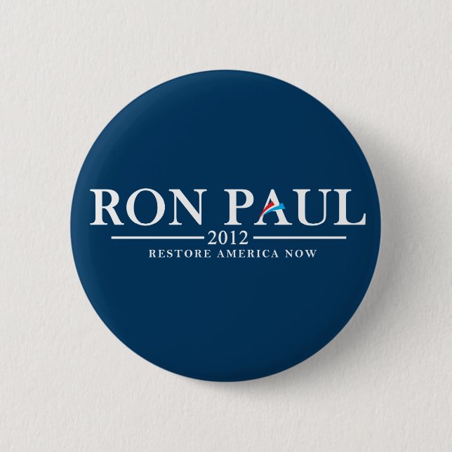 Badge Rond 5 Cm Ron Paul 2012 - Restauration Amérique maintenant (Devant)
