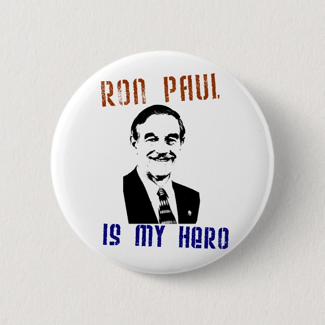 Badge Rond 5 Cm Ron Paul est mon héros (Devant)