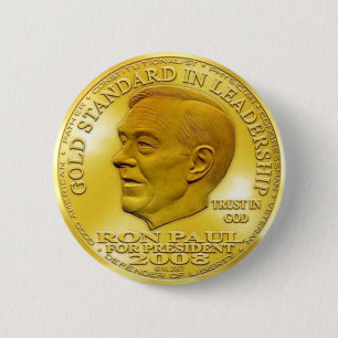 Badge Rond 5 Cm Ron Paul "Interdit" Gold Liberty Dollar... Badge!