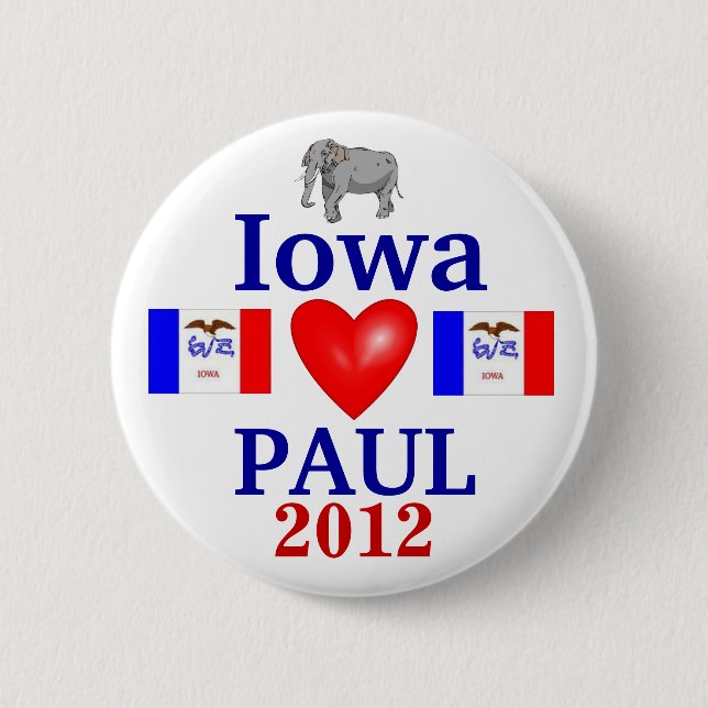 Badge Rond 5 Cm Ron Paul Iowa 2012 (Devant)