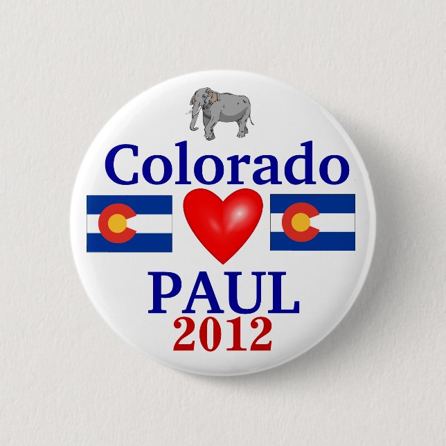 Badge Rond 5 Cm Ron Paul le Colorado 2012 (Devant)
