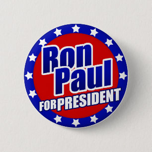 Badge Rond 5 Cm Ron Paul pour le Président Button
