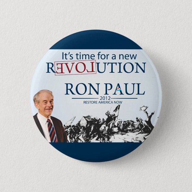 Badge Rond 5 Cm Ron Paul, président (Devant)