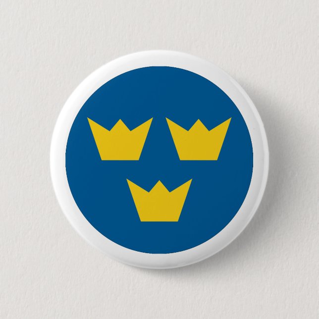 Badge Rond 5 Cm Rondeau de la Suède (Devant)