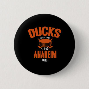 Badge Rond 5 Cm Rondelle de hockey des Ducks d'Anaheim noire offic
