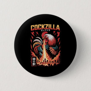Badge Rond 5 Cm Rooster Art Japanesechicken mignon Amoureux du pou